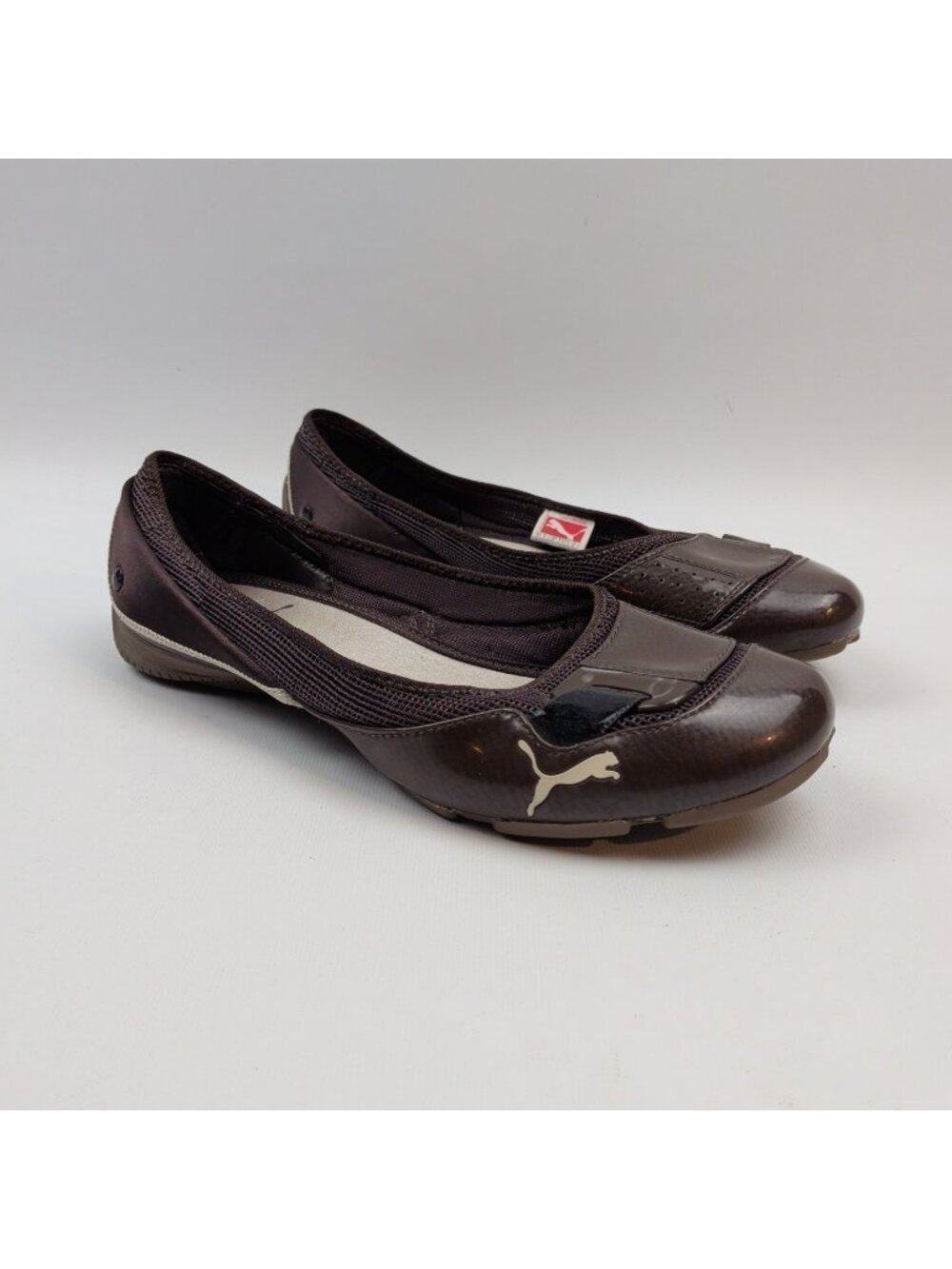 Y2K Puma Brown Ballet Flat Shoes Women Size 9.5 US McBling Glam 2000's Era Tech